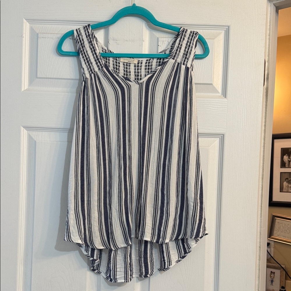 Lovestitch Navy and White Striped Tank Top